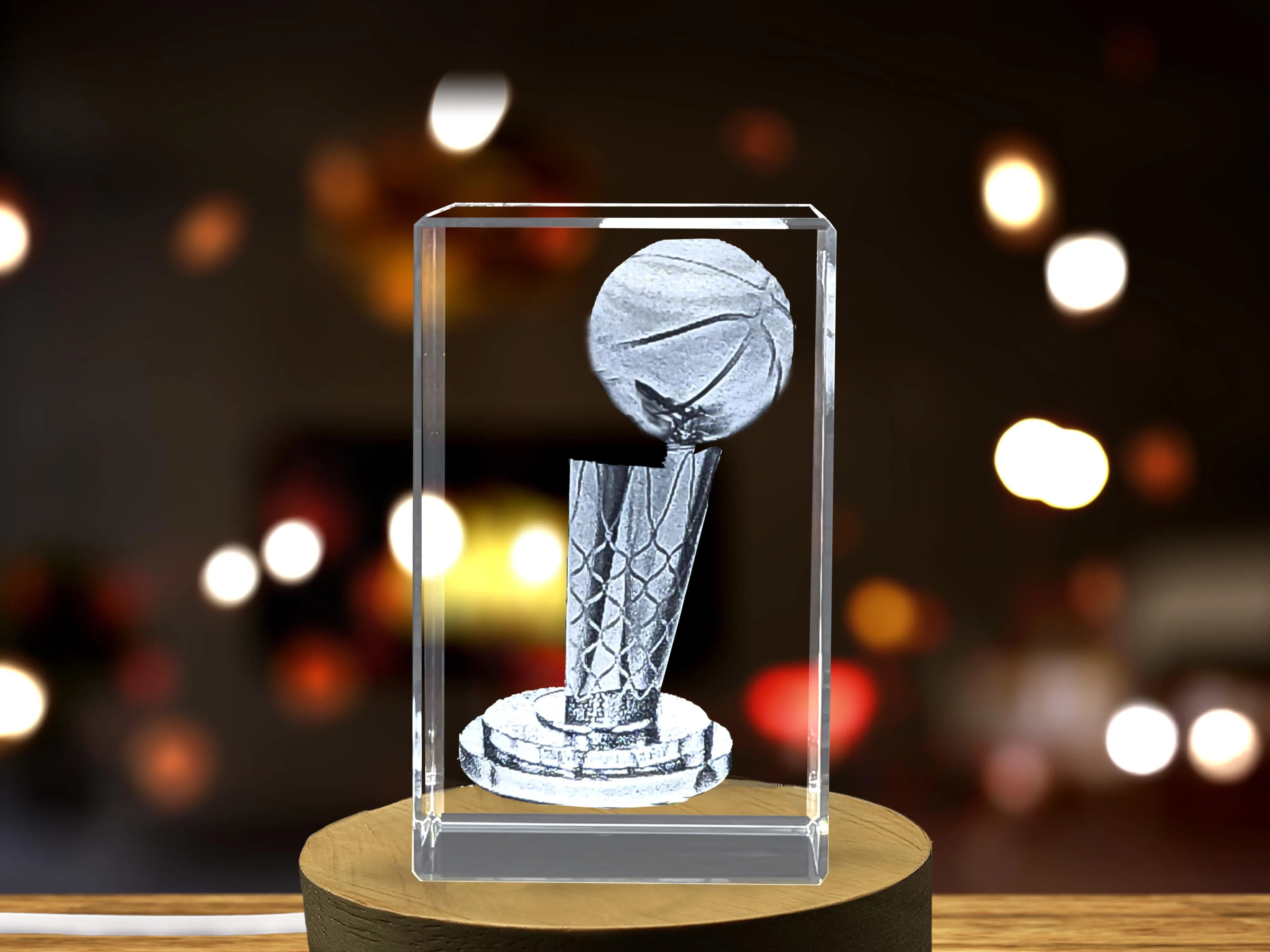 The Larry O'Brien Championship Trophy Sports 3D Engraved Crystal Gift