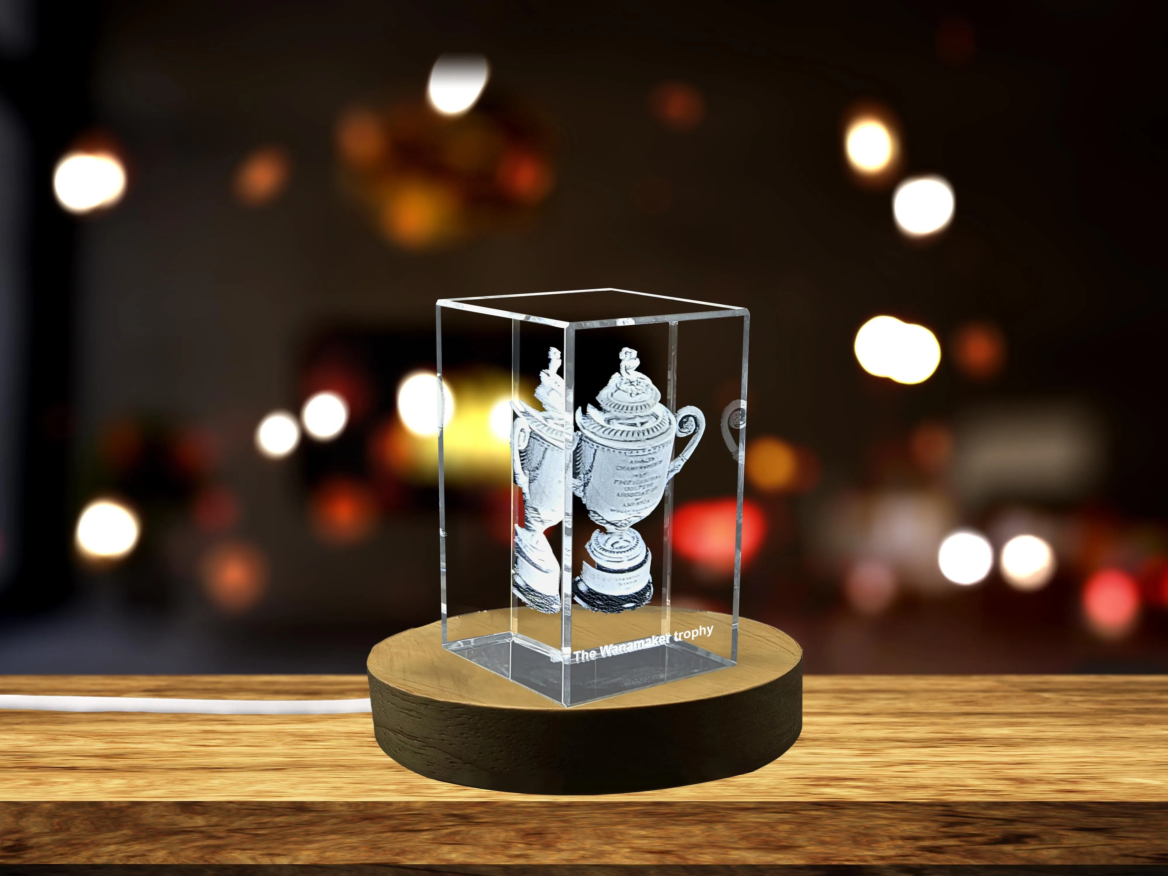 The Wanamaker trophy Sports 3D Engraved Crystal Gift - Unique Trophy for Athletes and Sports Fans