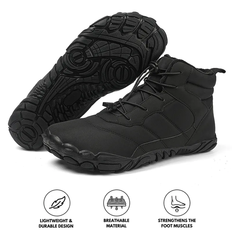 Thick Outdoor Snow Boots Warm Mountaineering Hiking Shoes Footwear Non-slip & Waterproof Winter Barefoot Shoe (Unisex)