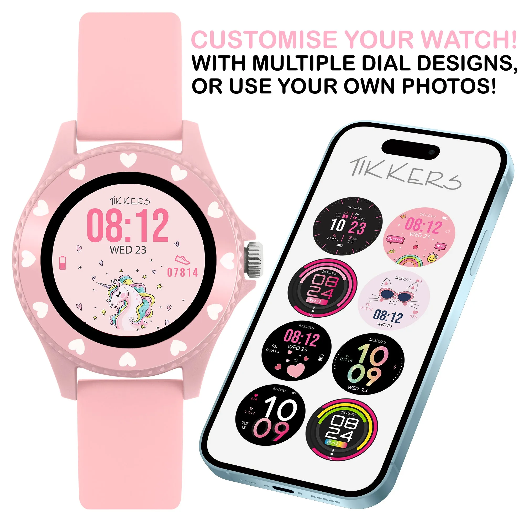 Tikkers Series 34 Pink Strap Smart Watch