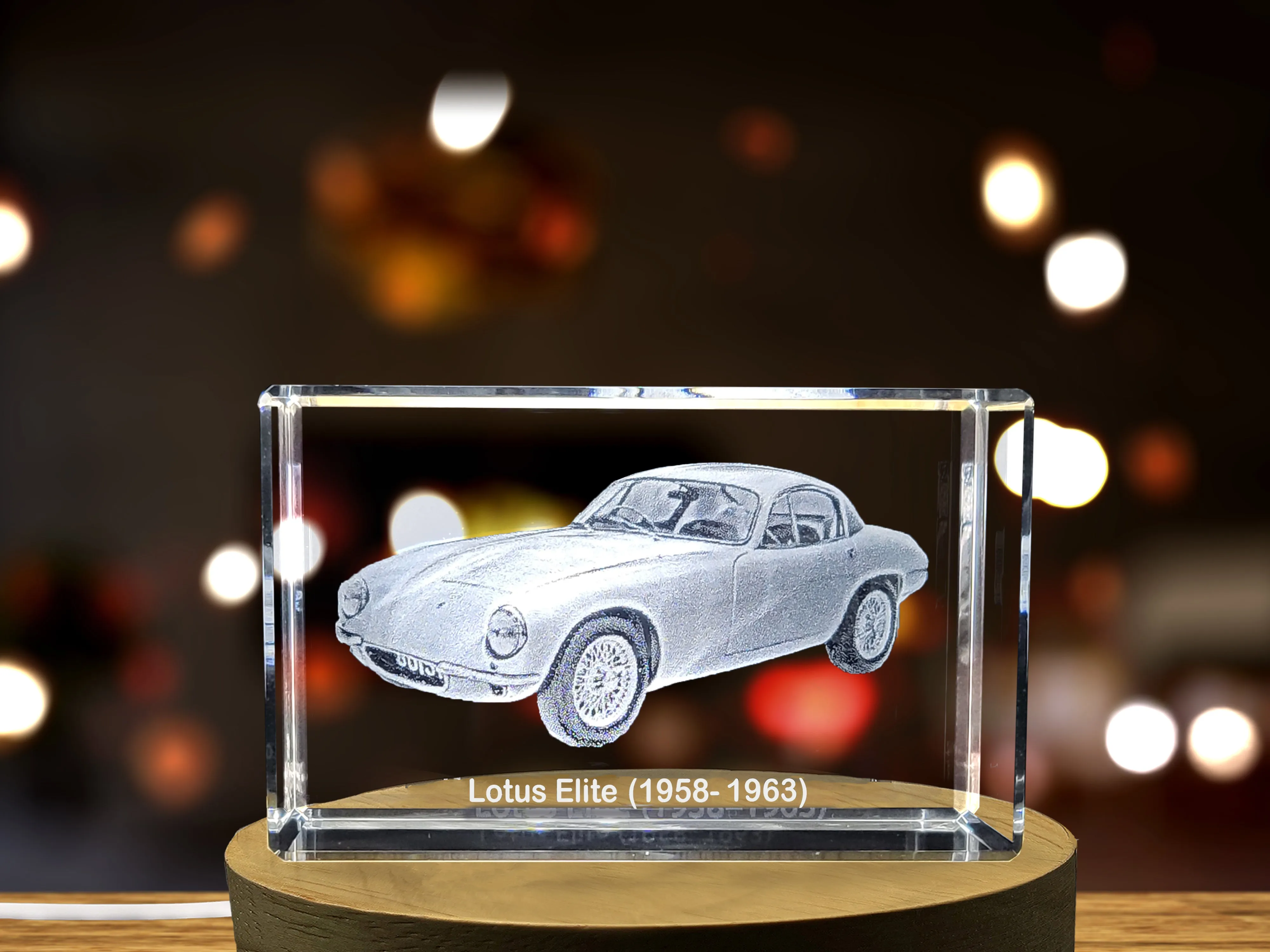 Timeless Beauty: Lotus Elite (1958–1963) - 3D Engraved Crystal Tribute