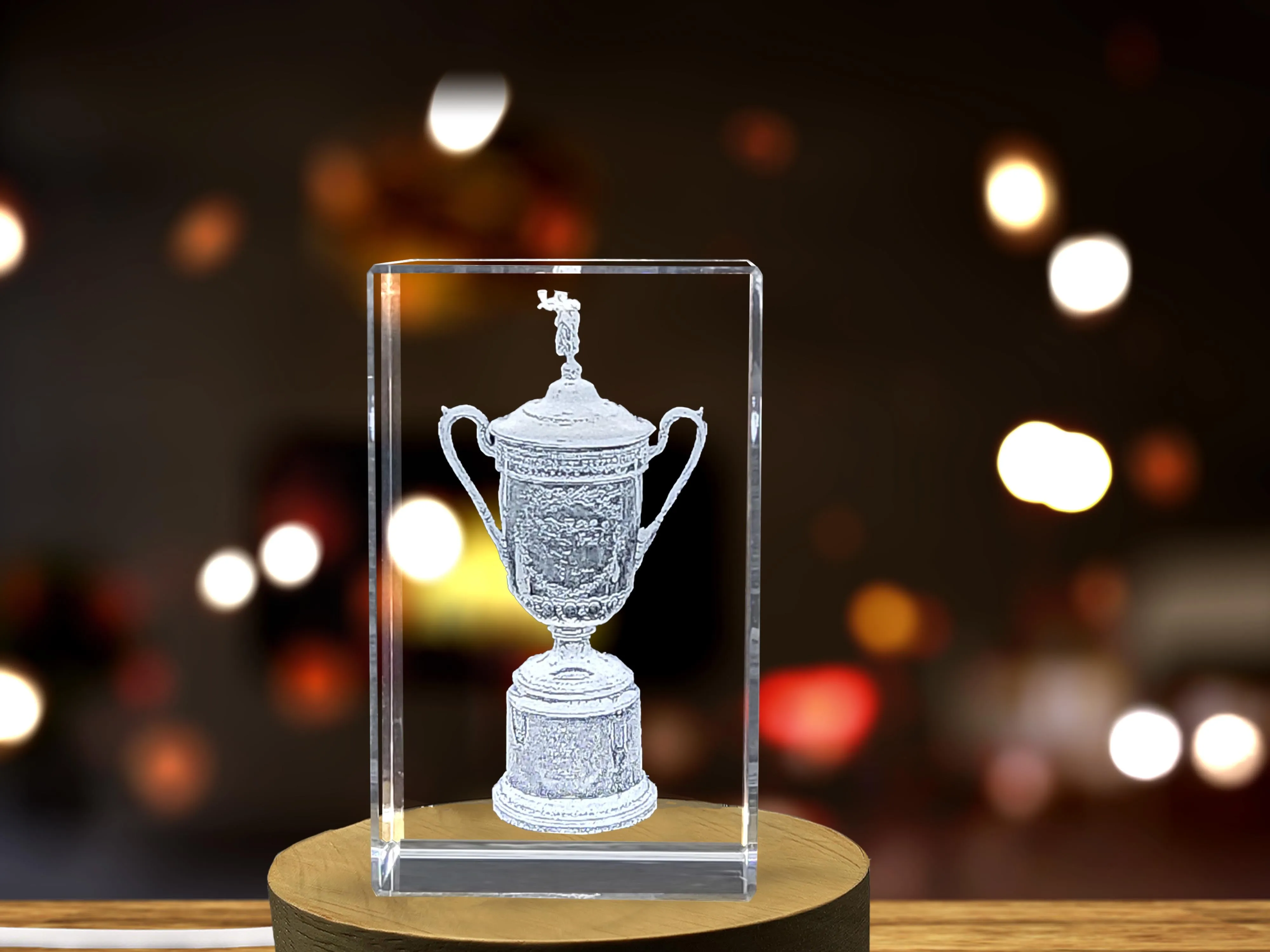 US Open Engraved Crystal Trophy for Tennis Decor | Engraved Grand Slam Championship Award