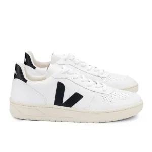 V-10 Leather Trainer - Extra White / Black