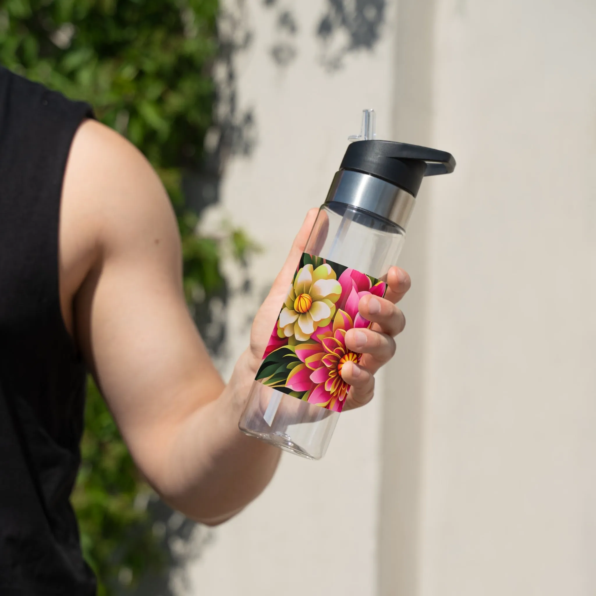 Vibrant Flowers, 20oz Sport Water Bottle, BPA-Free, Tritan™ plastic