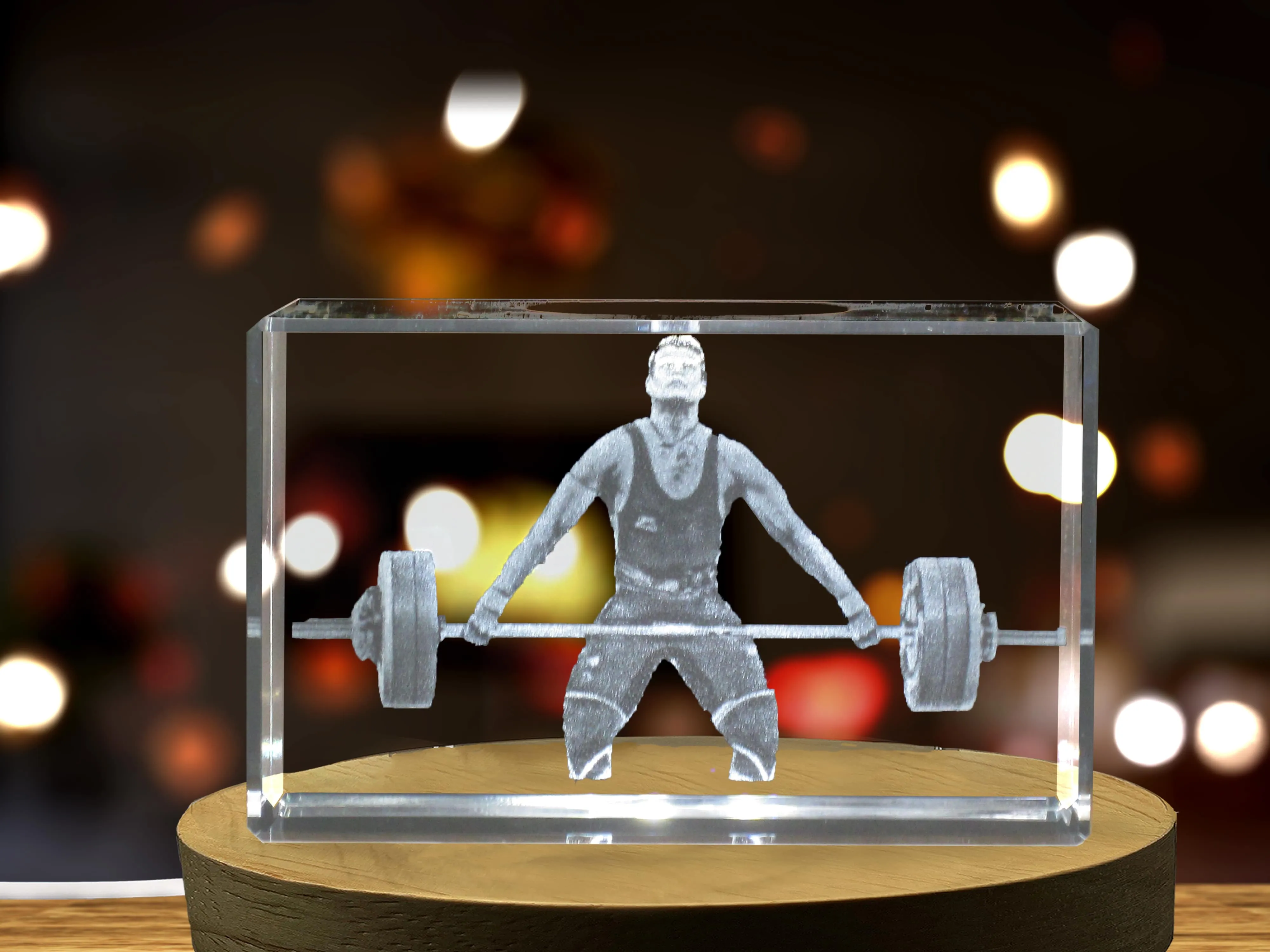 Weightlifting Player 3D Engraved Crystal 3D Engraved Crystal Keepsake/Gift/Decor/Collectible/Souvenir