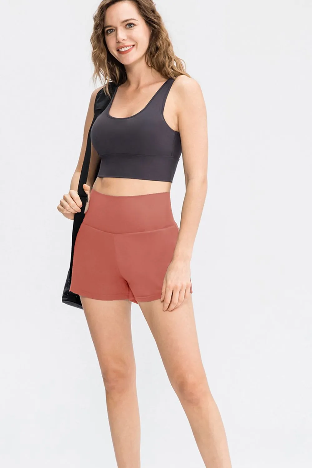 Wide Waistband Sports Shorts with Pockets