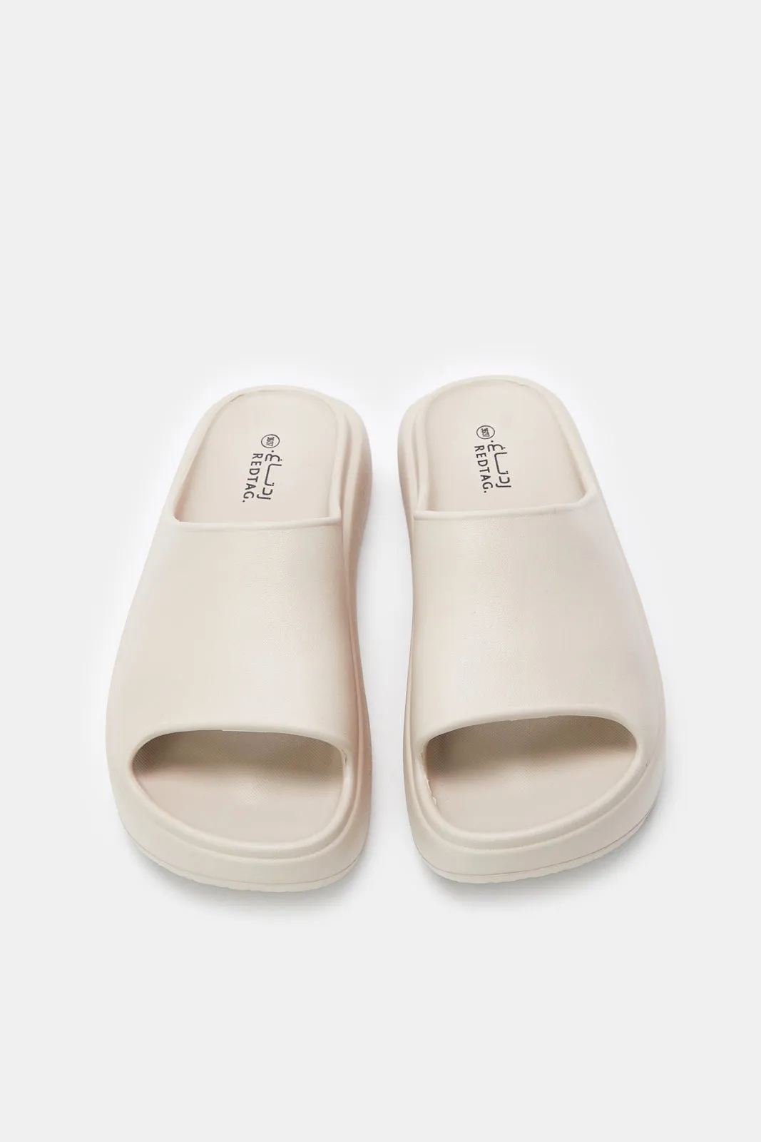 Women Beige Platform Slide