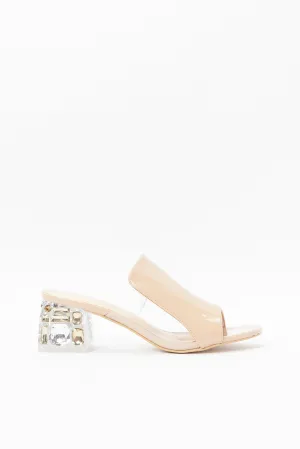 Women Pink Embellished Block Heel Mule