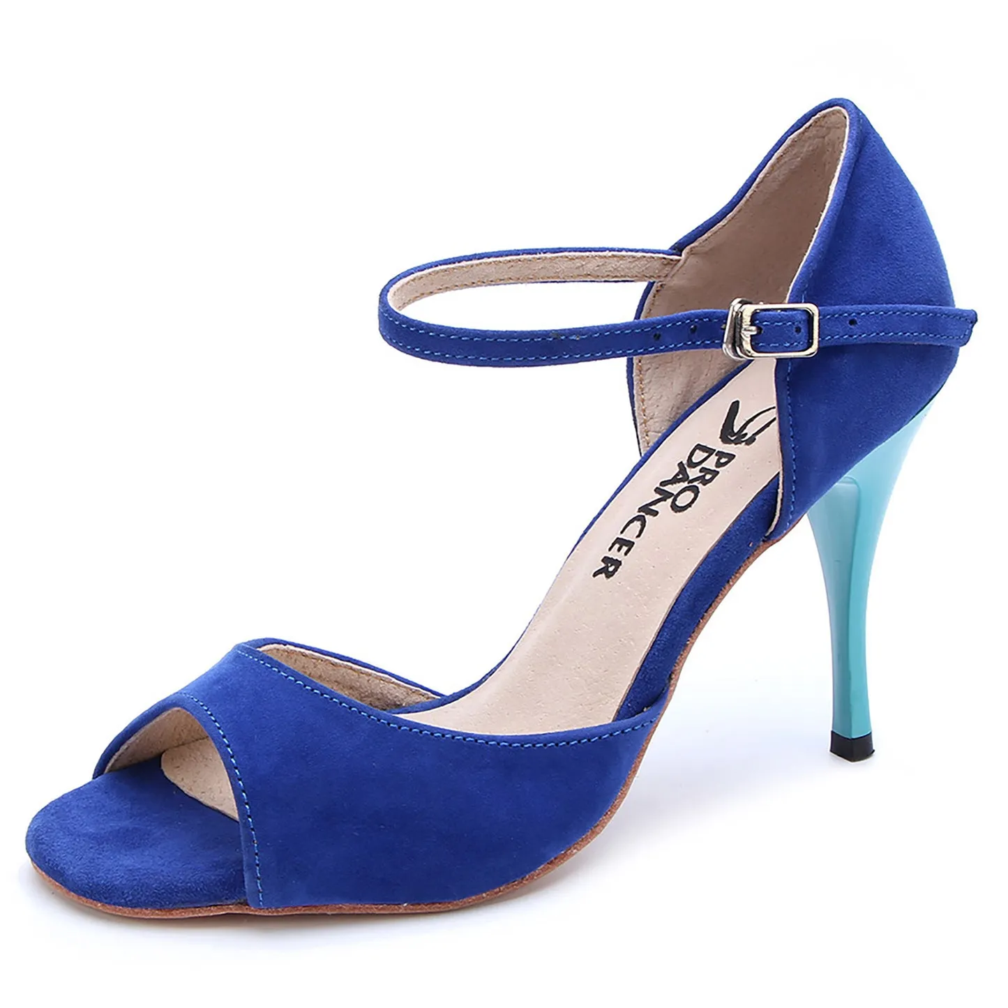 Women's Blue Real Leather 9cm Heels Dance Shoes Tango Shoes