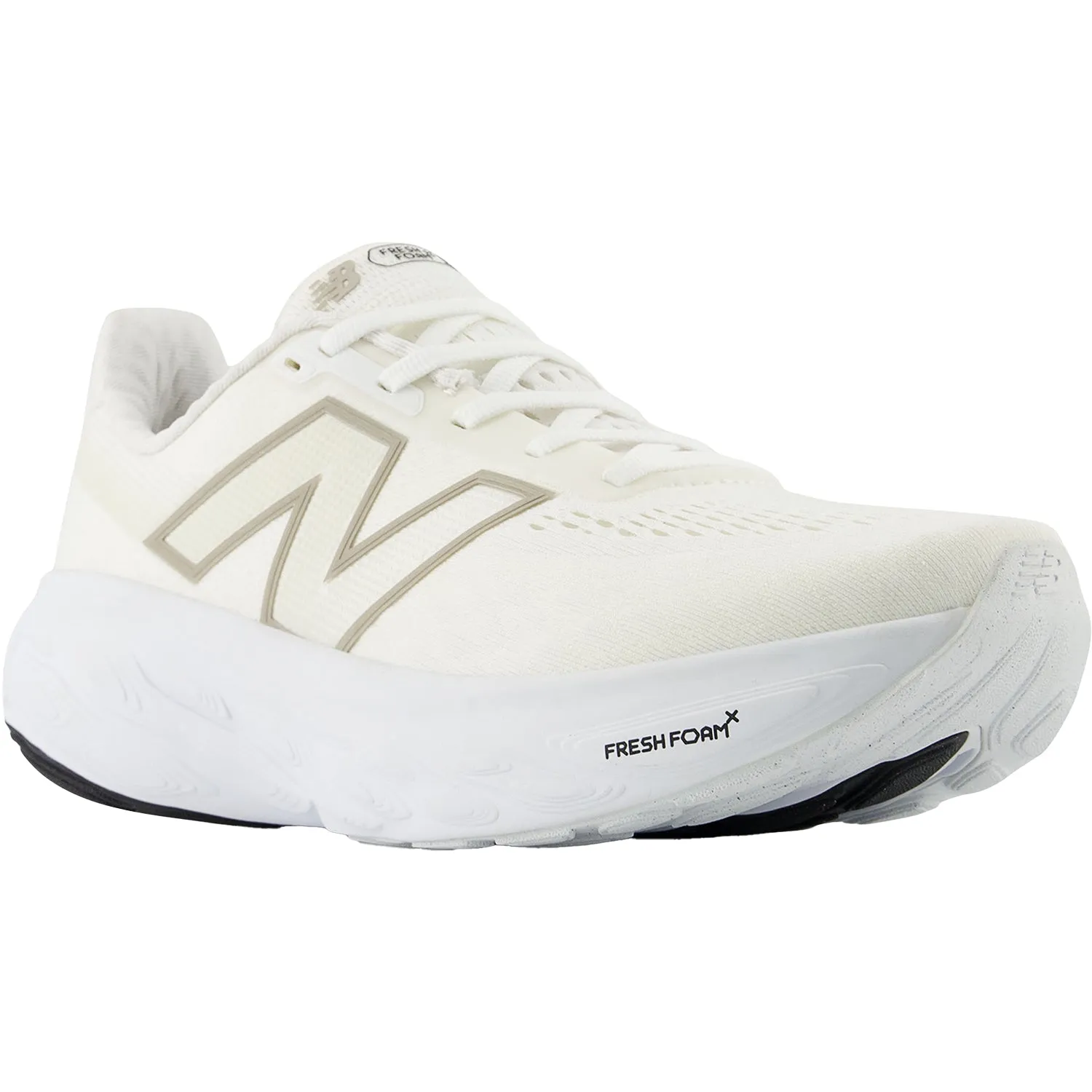 Women's New Balance W1080W14 White/Light gold Metallic/Sea Salt  Mesh