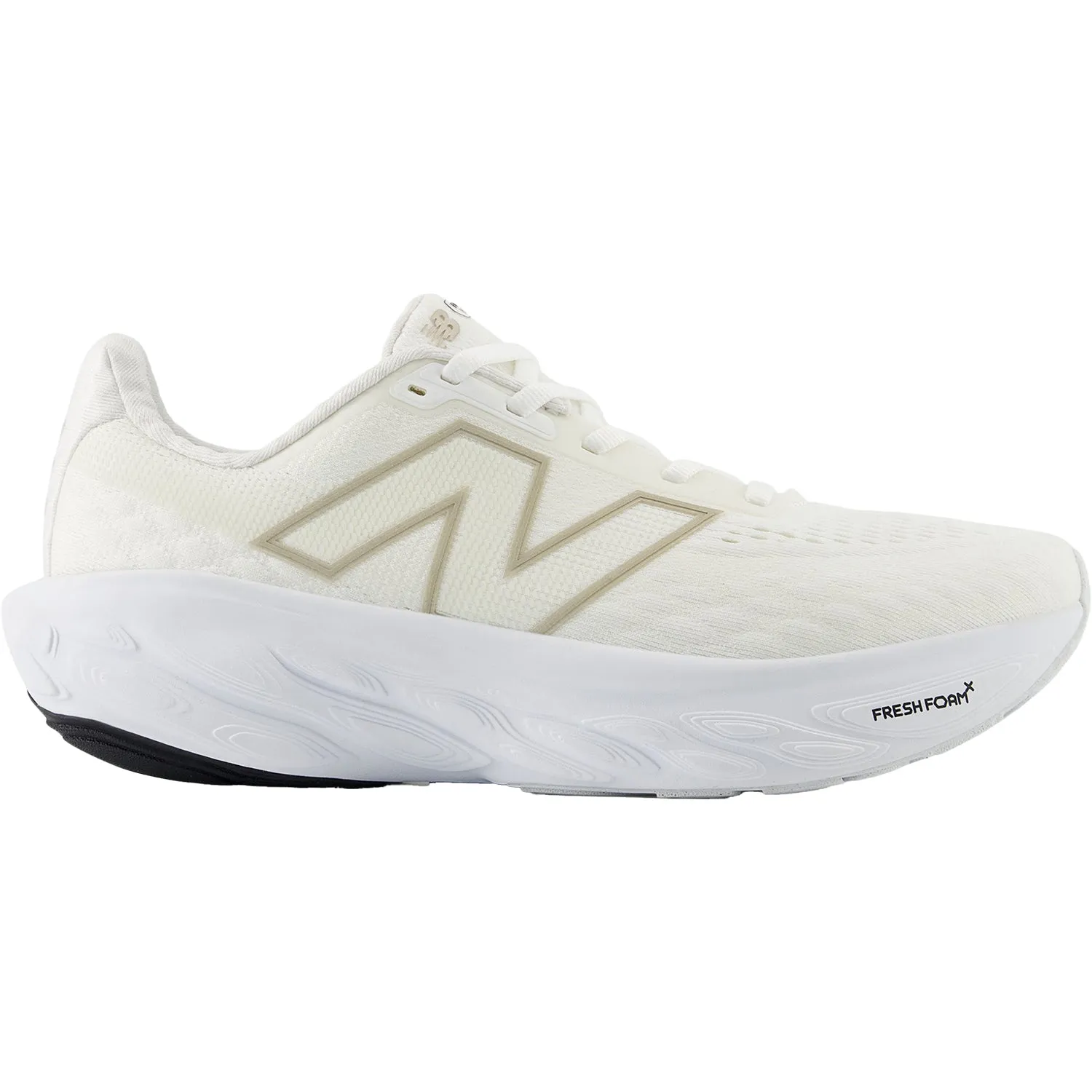 Women's New Balance W1080W14 White/Light gold Metallic/Sea Salt  Mesh