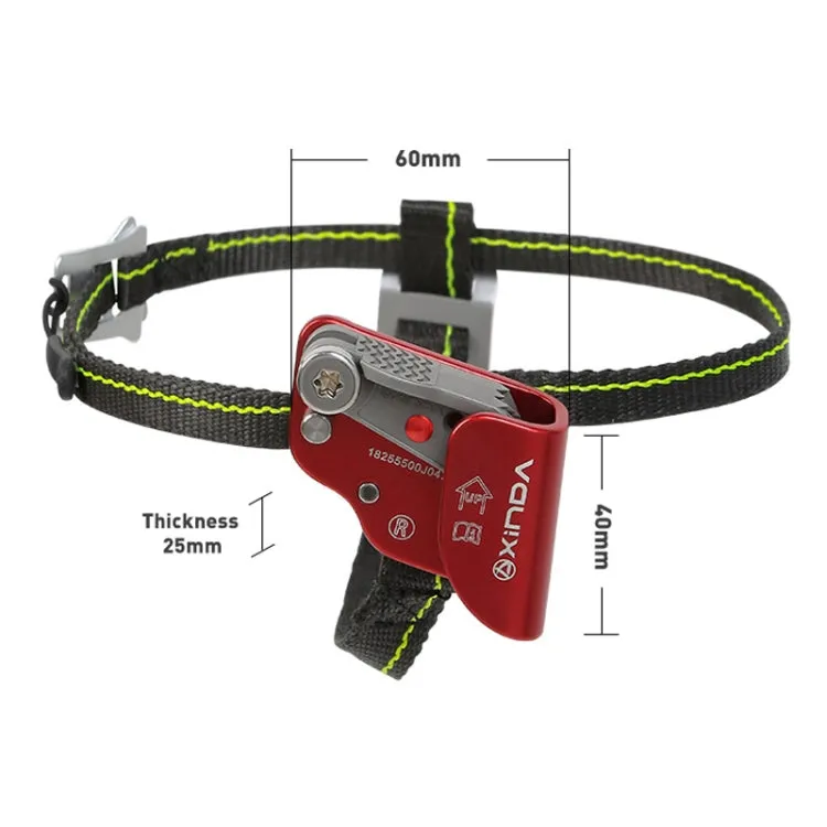 XINDA Outdoor Rock Climbing Foot Ascender Riser With Pedal Belt Grasp SRT Rope Gear(Right Foot Red)